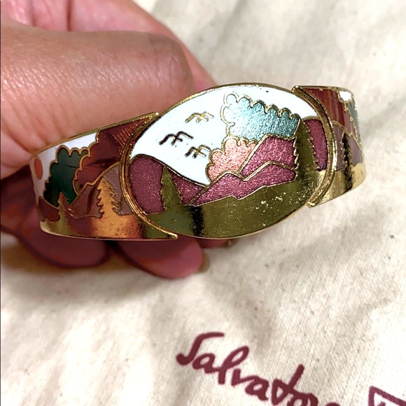 🖤Vtg💕cloisonné bangle bracelet - Picture 2 of 11